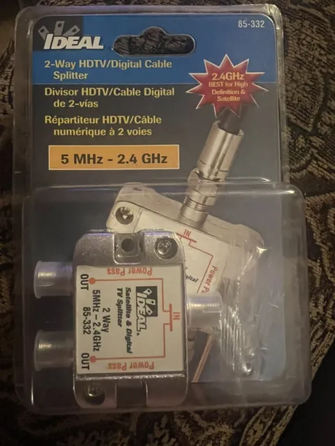 New Ideal 2-Way Digital Cable Splitter 2.4 GHz 85-332