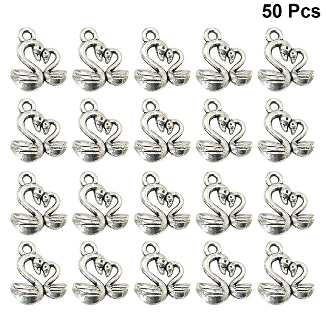 50 Pcs Alloy Pendant Charm Antique Animal Charms Metal Pendants