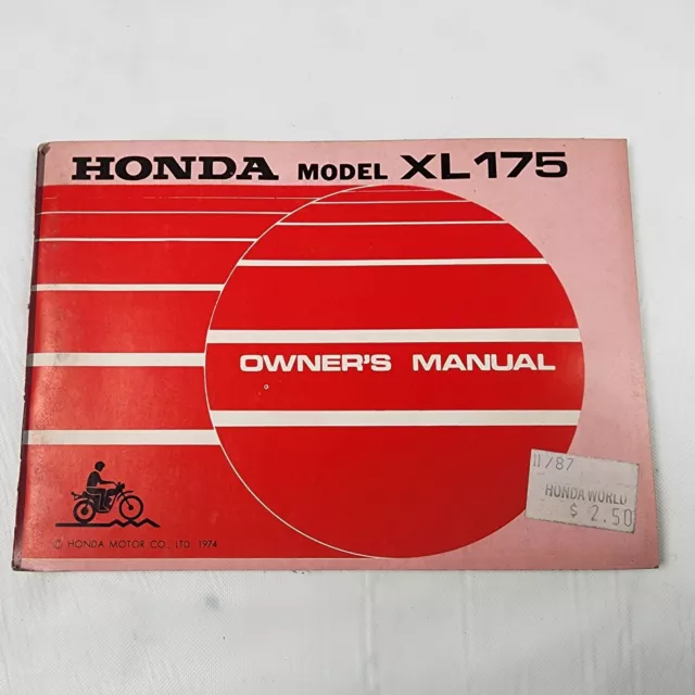 Original 1974 Honda XL175 K1 Owner's Manual Book XL 175 OEM 3136252