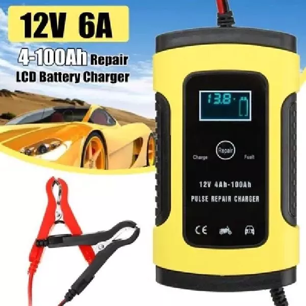 Chargeur Batterie Voiture 6A 12V Démarrage Auto Moto Rapide Ecran LCD Neuf FR