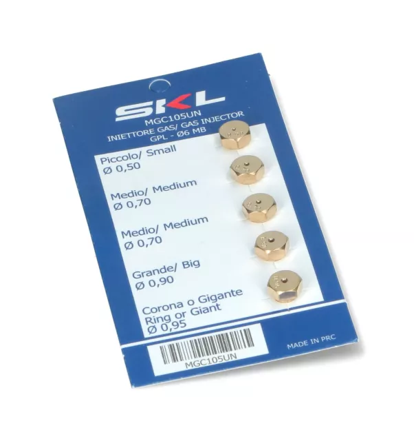 SKL Kit Embouts Injecteurs Table Cuisson Four Gpl Cylindre 0.50 0.70 0.90 0.95