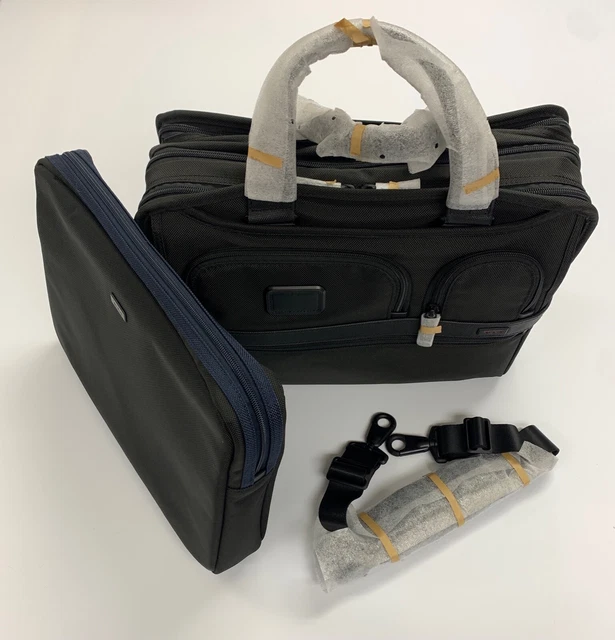 Tumi EXPANDABLE ORGANIZER COMPUTER BRIEF Laptop Case Black Nylon 26141D2U $455