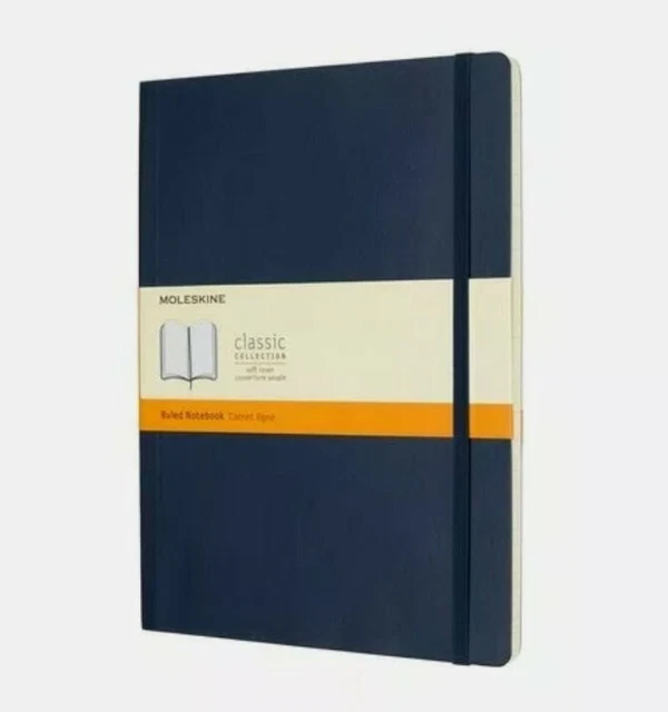 Moleskine Classic Notebook, Extra Large, Ruled, Sapphire Blue 192 Pages 9.75x7.5