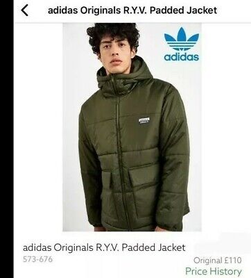 Adidas Originals R.Y.V Full Zip Hooded Puffer Jacket Mens Size: Medium