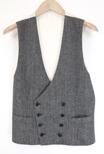 Gilet (veste Sans Manches) Suitsupply Jort Ferrara Pour Homme - Taille UK 40L - Laine & Soie à Motifs - Bleu - Neuf Sans étiquettes
