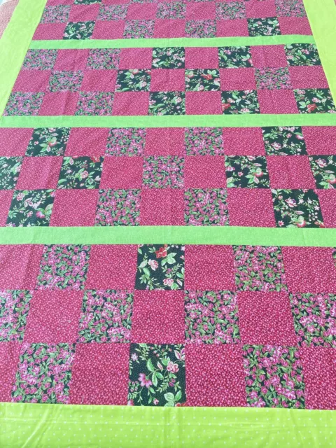 Unfinished Patchwork Quilt Project Cotton Fabric Quilt Top Single Bed