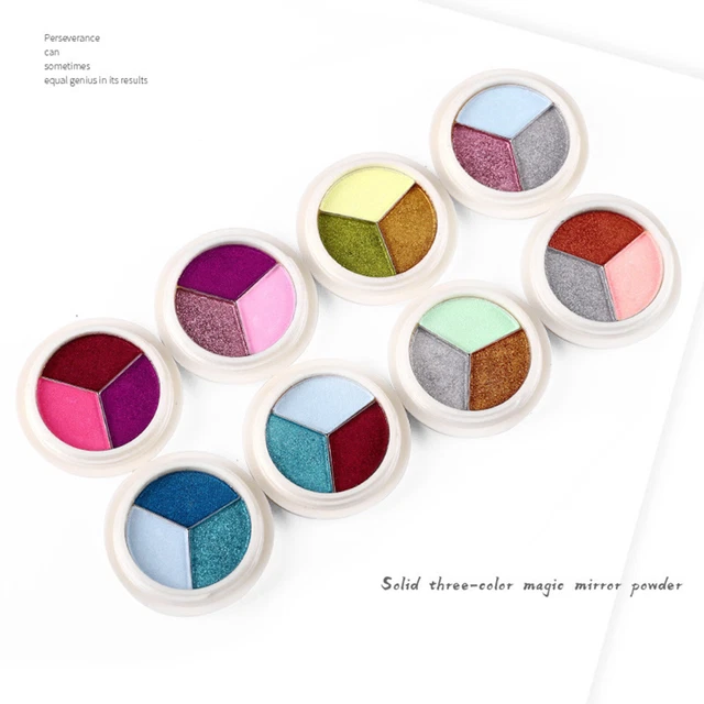 Organic Nails A Box Of Three Color Metal Mirror Pigment Powder Super Bright Non