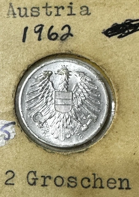 Uncirculated 1962 2 Groschen Austrian Coin