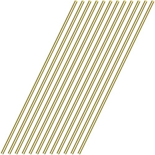 Brass Solid Round Rod Lathe Bar Stock, 1/8 inch in Diameter, 12 inches in Lengt