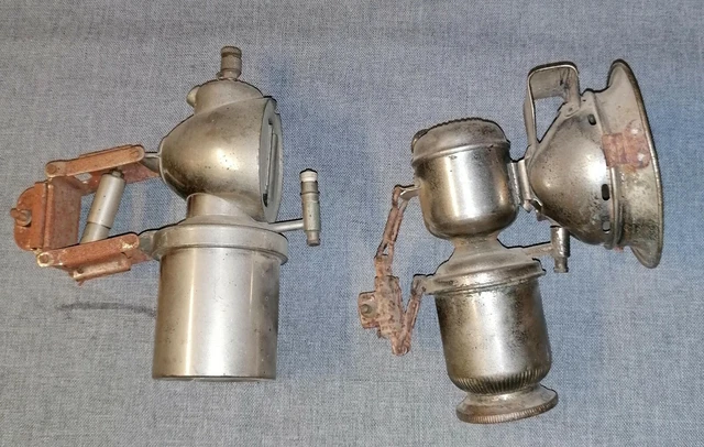 Ancien phare acétylène moto - Moto de collection pièces