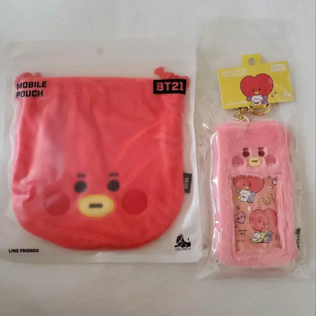 BTS Tata Official Bt21 Pouch Photo Card Key Chain Kpop