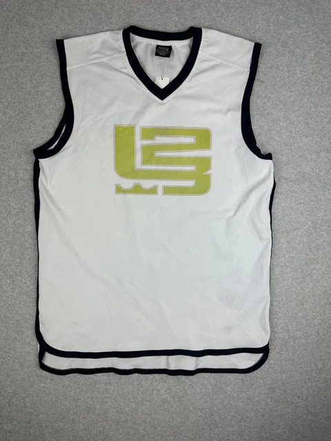 Nike Lebron James Jersey Mens 50 White Blue EYBL Basketball Skills Academy  Rare