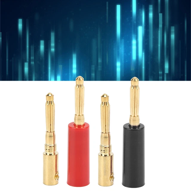 WUZDPRCJ 4 Unids 0.157 In Chapado En Oro Banana Altavoz PIN Conector Adaptador Para Amplificador Cable De Audio Enchufe Banana Para Cable De Altavoz (color : Tipo Y