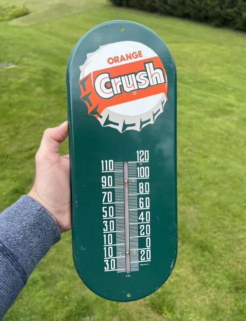 Vintage Original Orange Crush Soda Advertising Thermometer Circa 1950’s