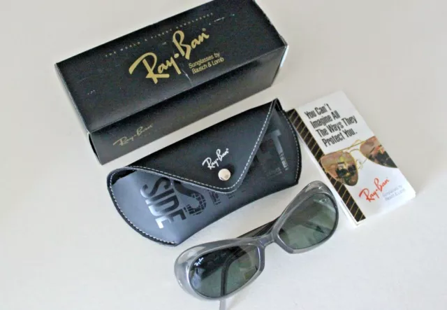 Occhiali da sole vintage B&L Ray Ban Sidestreet Tanker Aviator Smoke Grey W2634 NOS