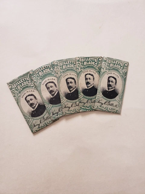 Gillette Vintage Safety Razor Blades, King Gillette, 1920's? Lot of 5