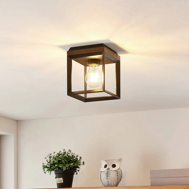 Deckenleuchte Cayla Arcchio Käfig Kasten Würfel Aluminium Schwarz E27 Lampe Flur