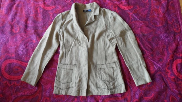 Veste State Of Claude Montana - Taille 6 (40 US), Laine Violette, Capuche Amovible, Occasion Très Bon état