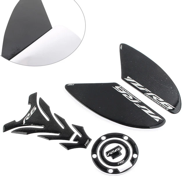 3D Carbon Fiber Tank Pad Traction Side Sticker Decal For Yamaha YZFR6 R6 YZF