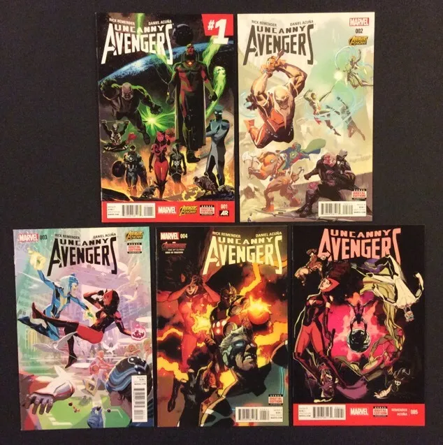 UNCANNY AVENGERS #1 - 5 Comic Books FULL 2nd SERIES Marvel 2015 Remender VF