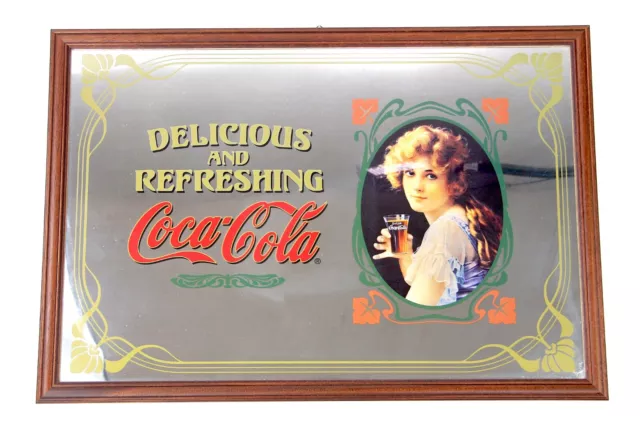 Quadro Specchio Vintage Coca Cola Originale Con Cornice Da Collezione Nuovo