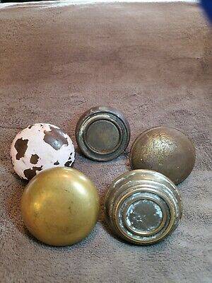 Vintage Door Knobs (Lot Of 5)  Brass And Metal Ornate And Plain