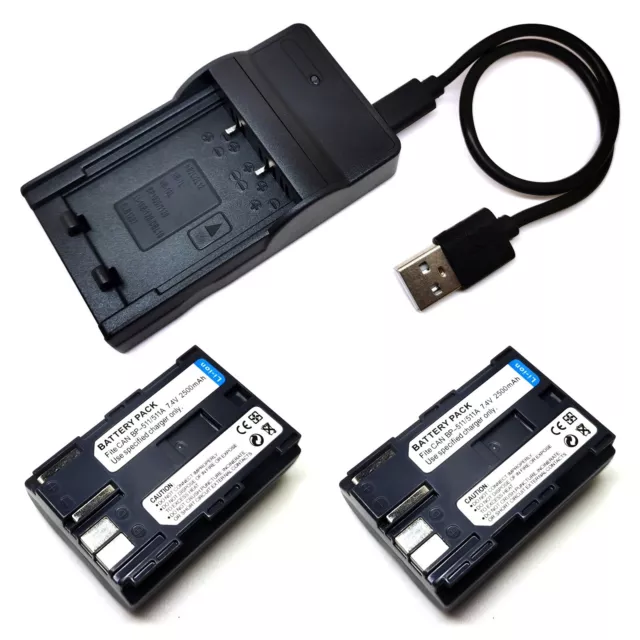 Battery / USB Charger For Canon EOS 5D EOS 10D EOS 20D EOS 20Da EOS 30D BP-511 A