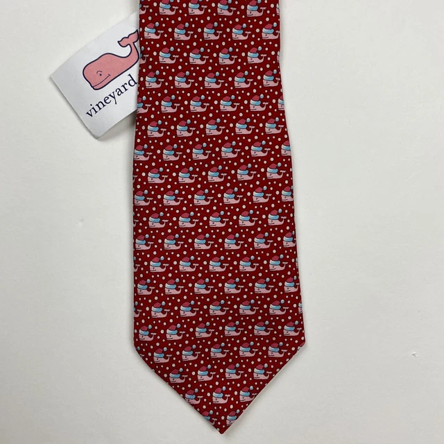 NEW Vineyard Vines Boys Neck Tie Whale Christmas Santa Width 3.25 Length 49.25