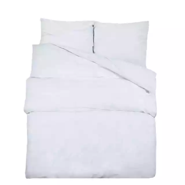 Bettwäsche-Set Weiß 200x220 Cm Baumwolle Bettbezug 2