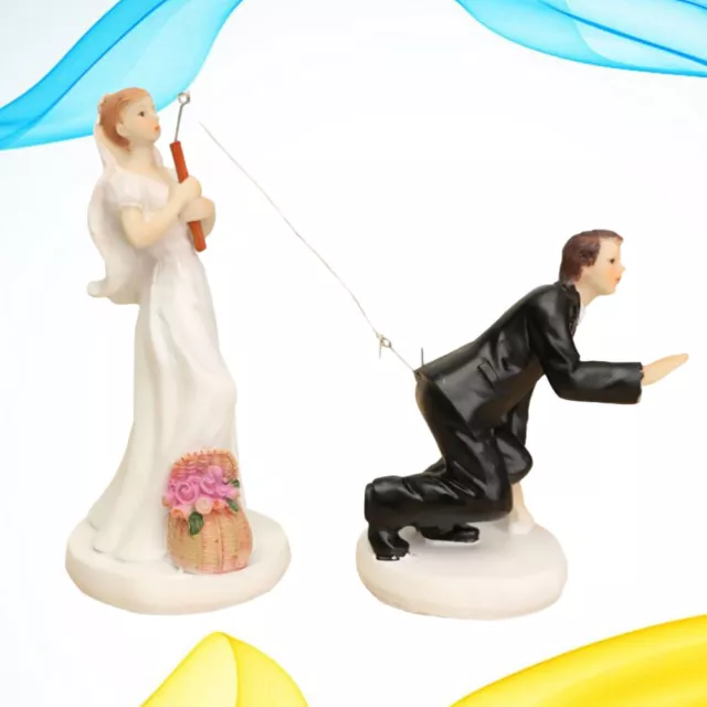 FISH FISHING WEDDING Cake Topper Funny Humor Bride Groom Pole Pail Net Sign  $59.99 - PicClick