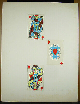 Catherine Thomas Mapa Para Jugar Dibujo Original Firmado Dama Valet As De 1970