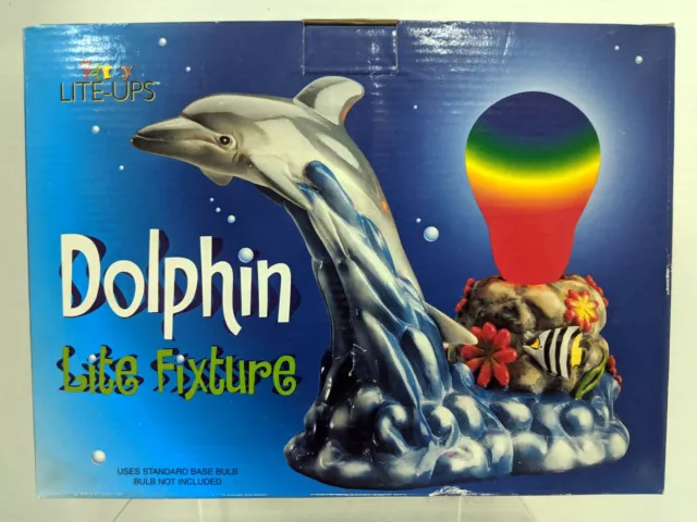 New Dolphin & Fish Light Fixture Party Lite-Ups Blacklight Bulb Holder Dolphins
