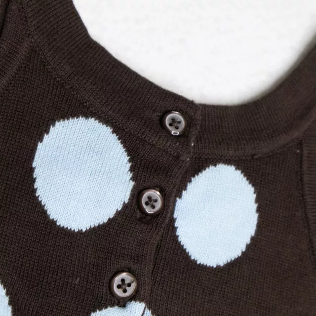 NWT Gymboree Girls Blue & Brown Polka Dot Sweater Dress Jumper Size 18-24 Months 3