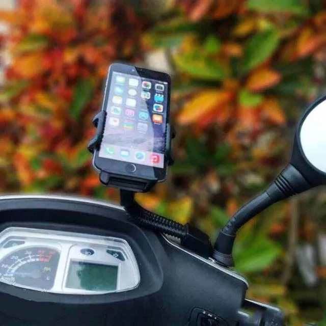 PORTA Cellulare MOTO Vespa SCOOTER Supporto SPECCHIETTO Regolabile SMARTPHONE