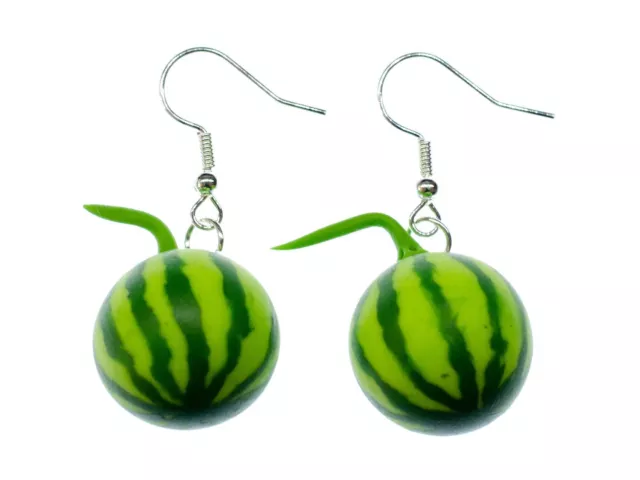 Melonen Ohrringe Miniblings Hänger Wassermelone Melone Frucht Sommer 3D ganz