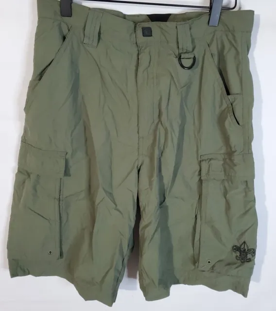 Boy Scouts Shorts Adult Size Small  Nylon Green Cargo Uniform Official BSA