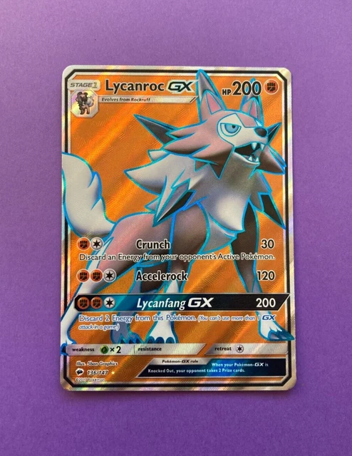 Pokemon S&M Brennende Schatten 136/147 Lycanroc Gx Full Art Ultra Selten