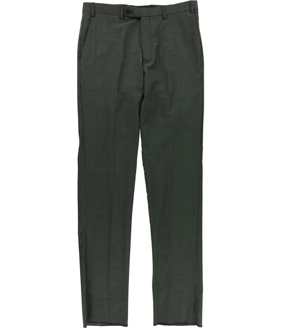 Vince Camuto Mens Slim Fit Wool Dress Pants Slacks, Grey, 31W x UnfinishedL