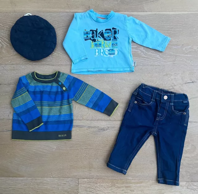 Ted Baker George Baby Boys Designer Bundle -Jumper Cap Jeans Top- Age 0-3 Months