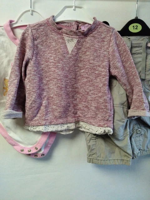 Pacchetto pantaloni e gilet top successivi vestiti bambina da 3 a 6 mesi 2