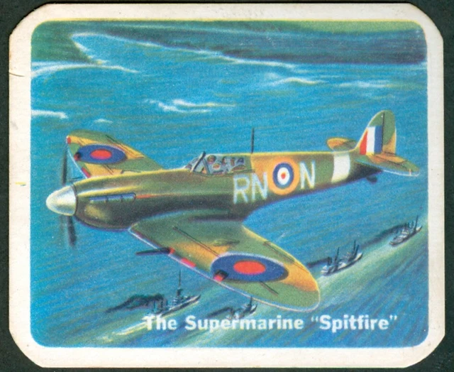 1940S SPITFIRE SUPERMARINE CRACKER JACK Fighter Planes V407 Card LOWNEY ...