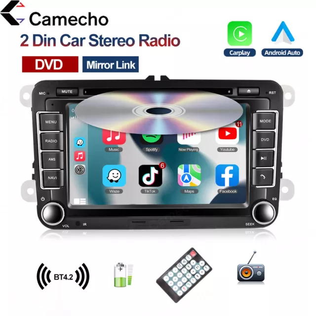 Autoradio 7" DVD Carplay per VW GOLF 5 6 PASSAT TIGUAN TOURAN Sharan POLO Caddy