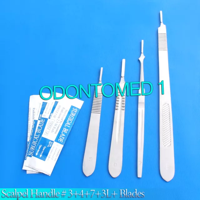 8 Scalpel Handle #3 #4 #7 #3L + 20 Surgical Blades