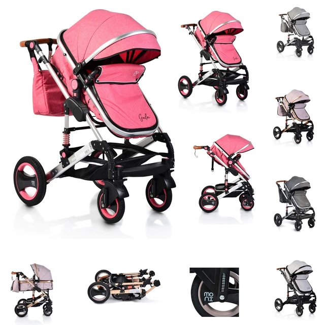 Cochecito Moni bolsa de gala asiento deportivo convertible bolsa de pañales asiento reversible
