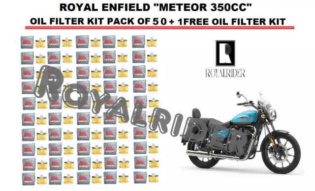 Kit Filtro De Aceite Royal Enfield "Meteor 350Cc" Paquete De 50 + 1 Gratis