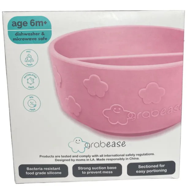 Grabease Divided Silicone Suction Bowl | Self Feeding Baby & Toddler Bowl | New!
