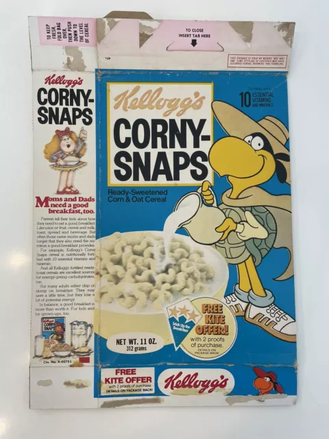 VTG 1978 KELLOGS CORNY SNAPS EMPTY CEREAL BOX - Shelly Turtle Rare 1970s
