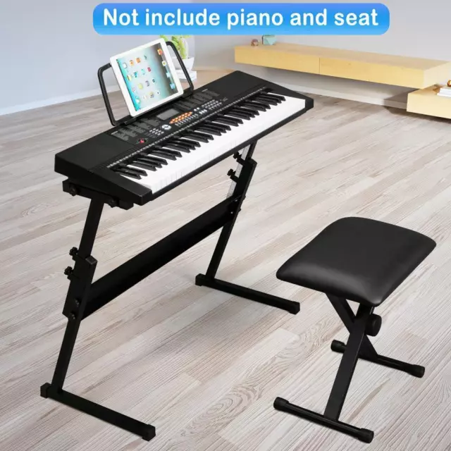 Glarry  Z Shape Keyboard Stand for 61 Keys Electric Stands Keyboard Piano Black