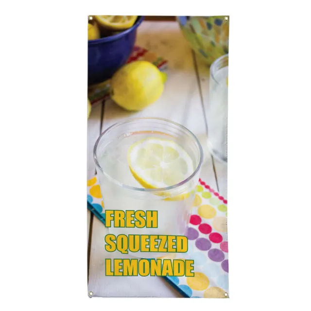 Vertical Vinyl Banner Multiple Sizes Fresh Squeezed Lemonade Food and Drink