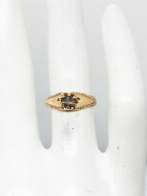 Antique Victorian 1870s $3400 .40ct Natural Alexandrite 14k Yellow Gold Ring